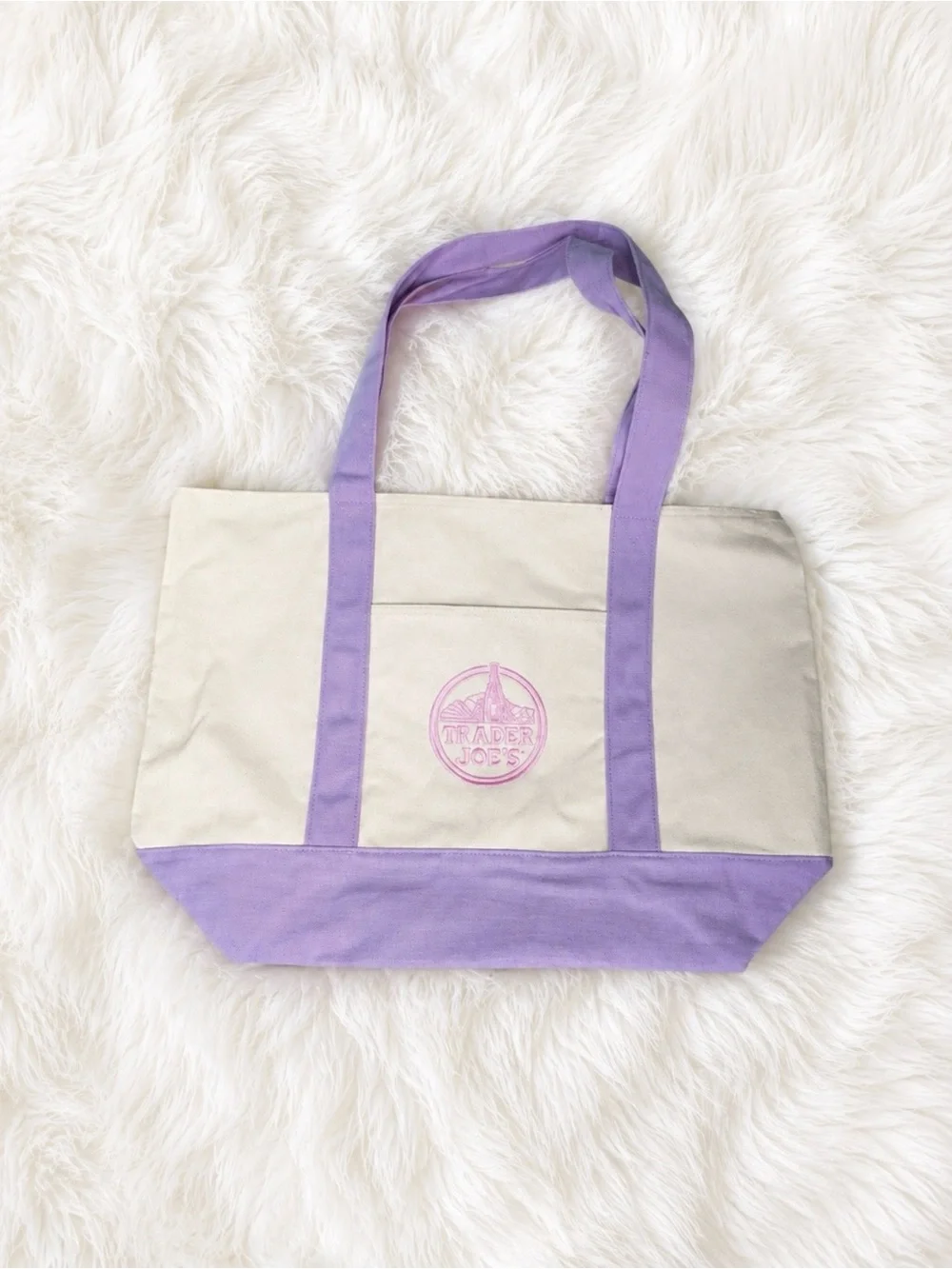 Trader Joe’s Lavender Large Canvas Tote Bag